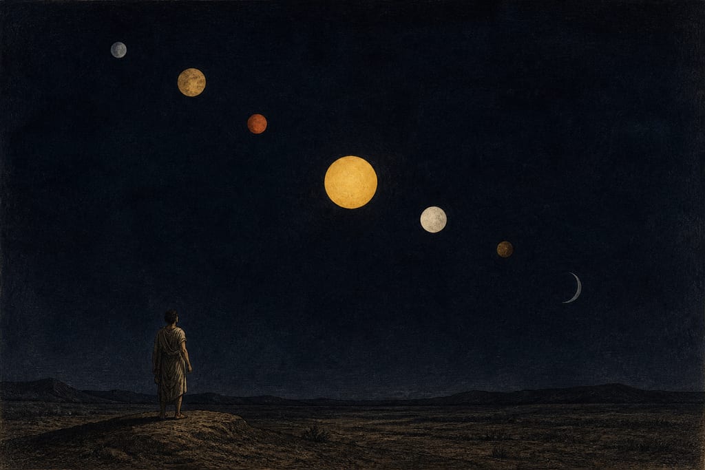 OF THE ELEMENTS AND THE PLANETS. Complete modern editorial illustration created specifically for this chapter.