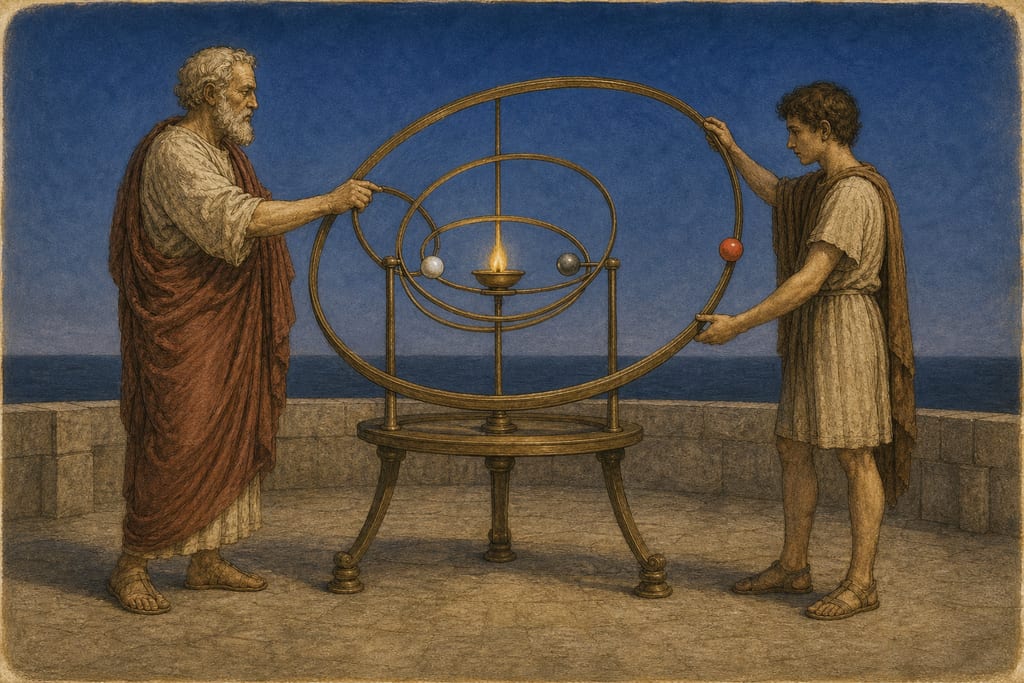 WHY THE SAME STARS HAVE DIFFERENT MOTIONS. Complete modern editorial illustration created specifically for this chapter.