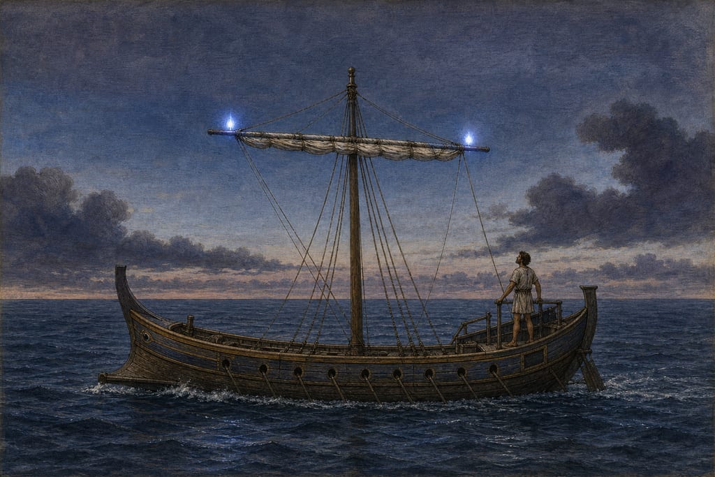OF THE STARS WHICH ARE NAMED CASTOR AND POLLUX. Complete modern editorial illustration created specifically for this chapter.