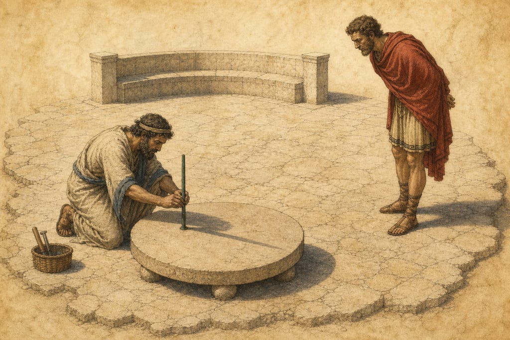 OF THE FIRST DIAL. Complete modern editorial illustration created specifically for this chapter.