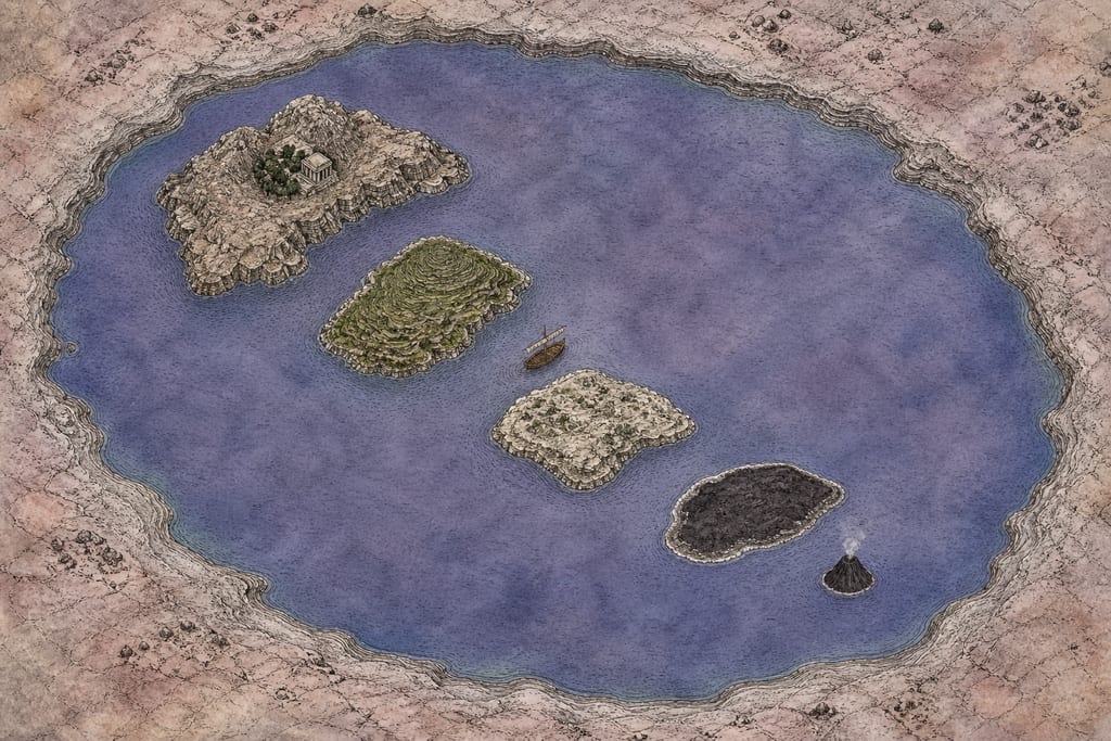 WHAT ISLANDS HAVE BEEN FORMED, AND AT WHAT PERIODS. Complete modern editorial illustration created specifically for this chapter.