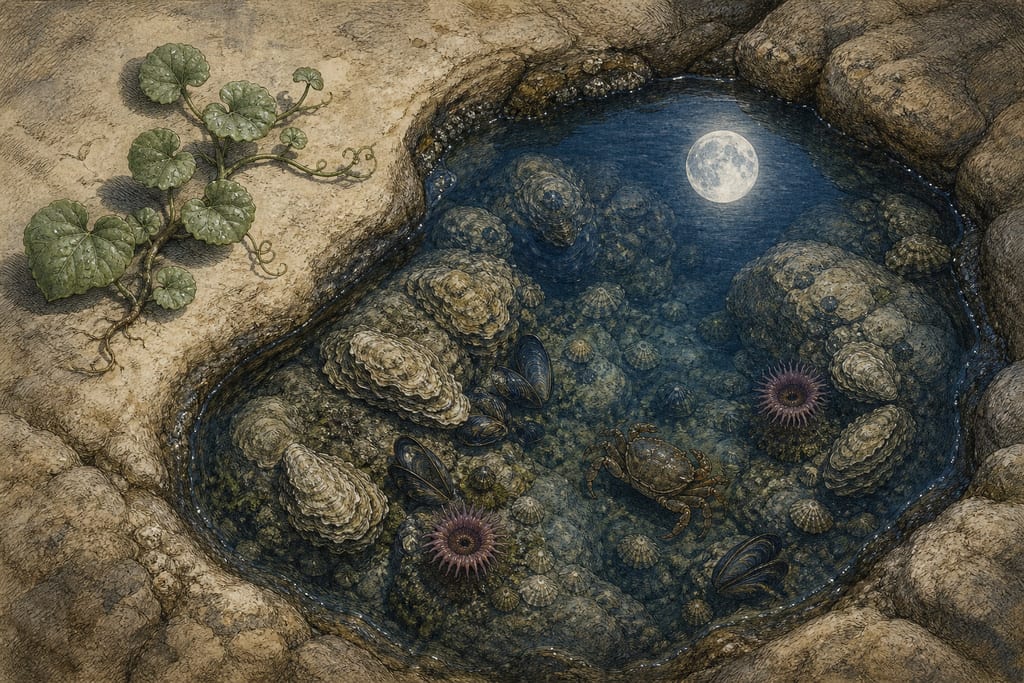THE POWER OF THE MOON OVER THE LAND AND THE SEA. Complete modern editorial illustration created specifically for this chapter.