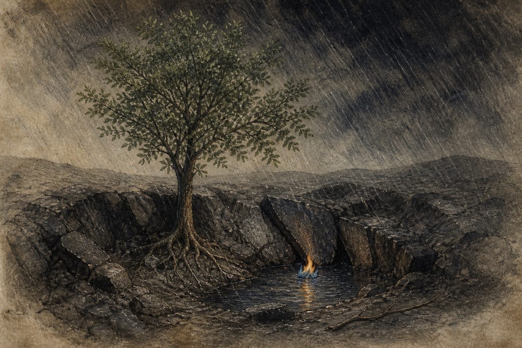 WONDERS OF FIRE ALONE. Complete modern editorial illustration created specifically for this chapter.