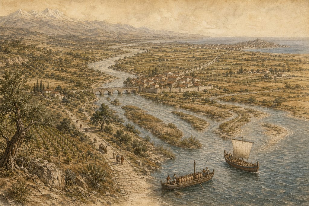 OF THE PROVINCE OF GALLIA NARBONENSIS. Complete modern editorial illustration created specifically for this chapter.