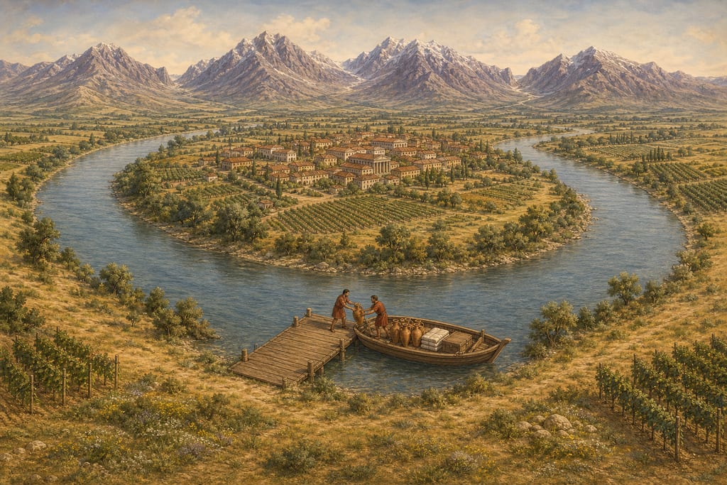 THE ELEVENTH REGION OF ITALY; ITALIA TRANSPADANA. Complete modern editorial illustration created specifically for this chapter.