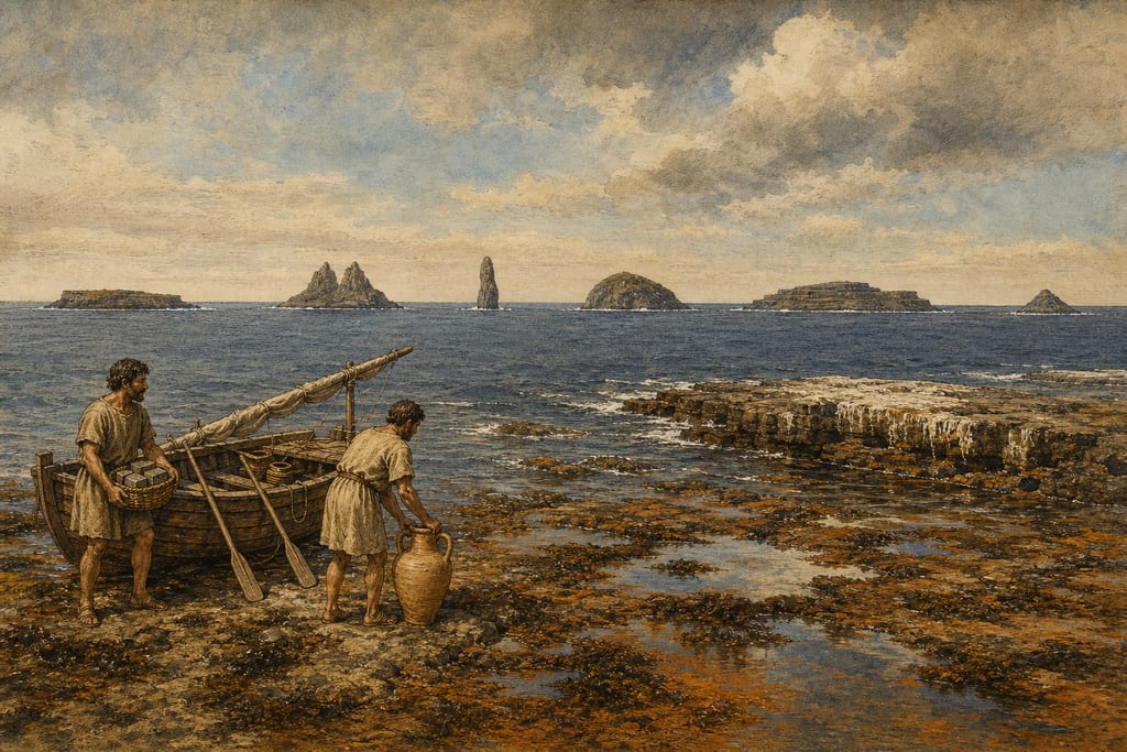 THE ISLANDS IN THE ATLANTIC OCEAN. Complete modern editorial illustration created specifically for this chapter.