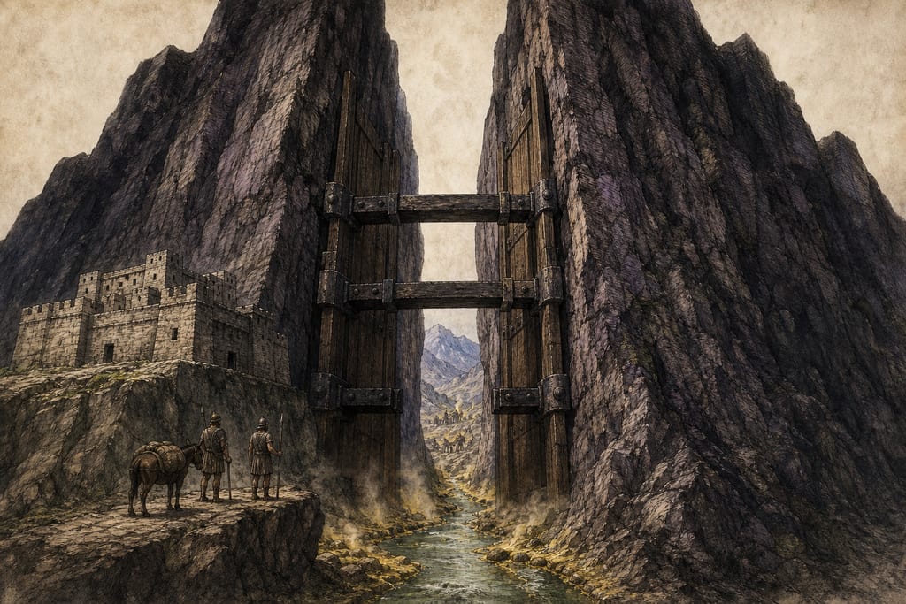 THE PASSES OF THE CAUCASUS. Complete modern editorial illustration created specifically for this chapter.