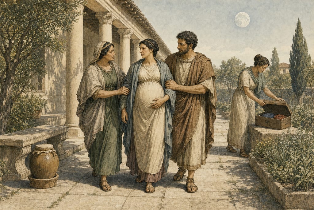 INDICATIONS OF THE SEX OF THE CHILD DURING THE PREGNANCY OF THE MOTHER. Complete modern editorial illustration created specifically for this chapter.