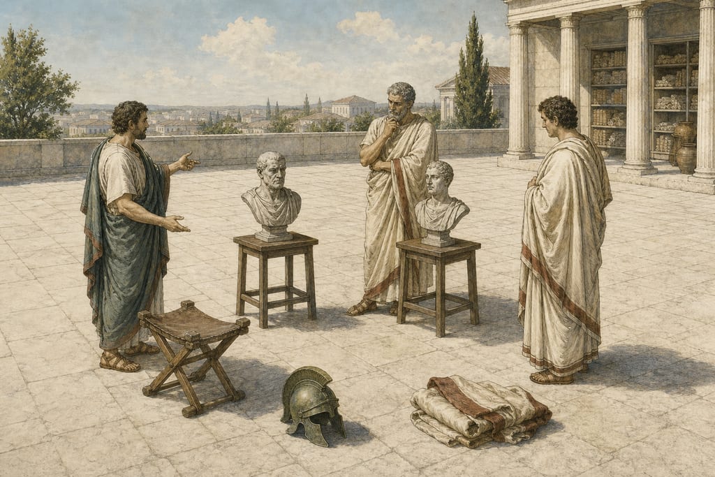 UNION IN THE SAME PERSON OF THREE OF THE HIGHEST QUALITIES WITH THE GREATEST PURITY. Complete modern editorial illustration created specifically for this chapter.