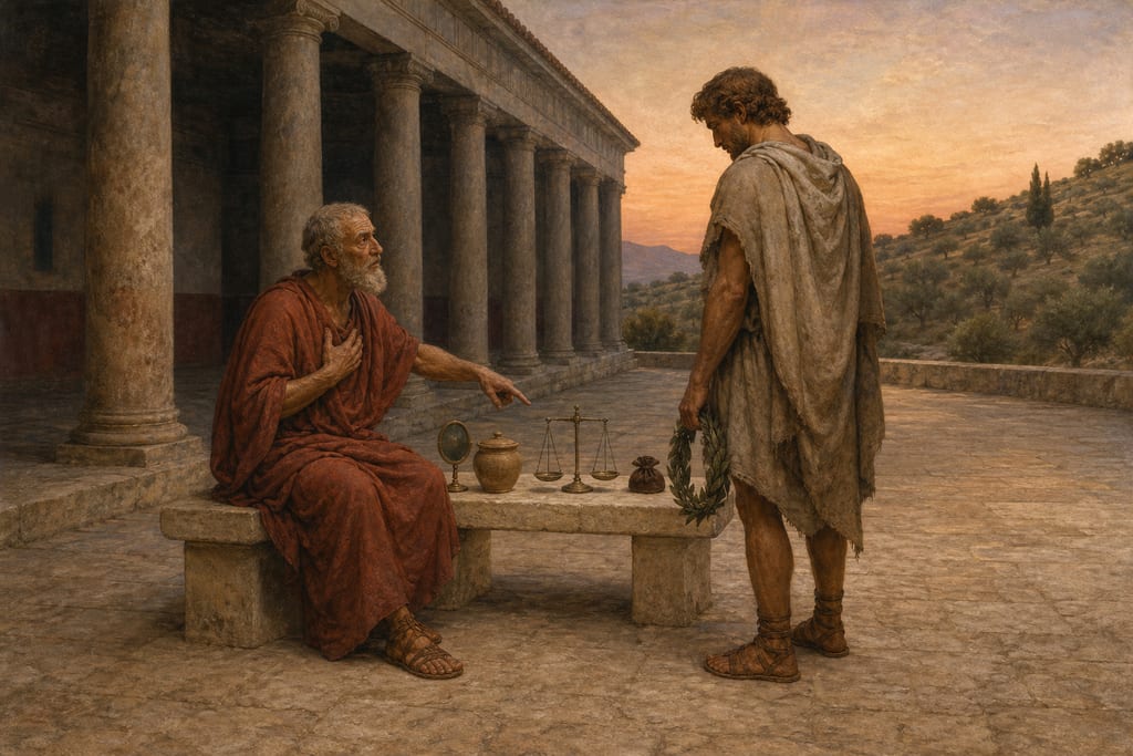 PRECEPTS THE MOST USEFUL IN LIFE. Complete modern editorial illustration created specifically for this chapter.