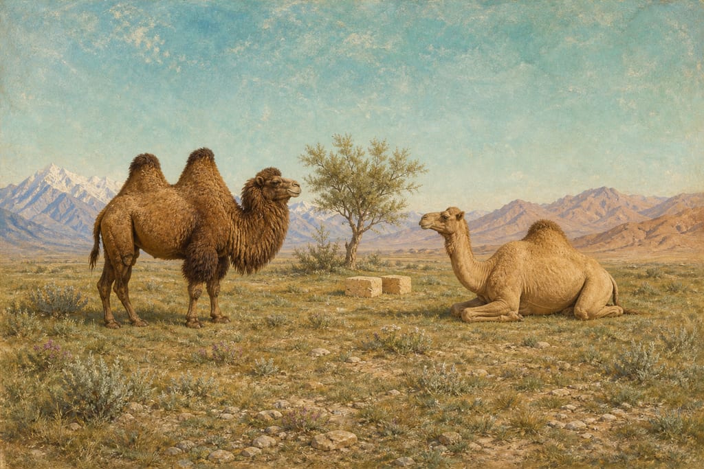 CAMELS: THE DIFFERENT KINDS. Complete modern editorial illustration created specifically for this chapter.