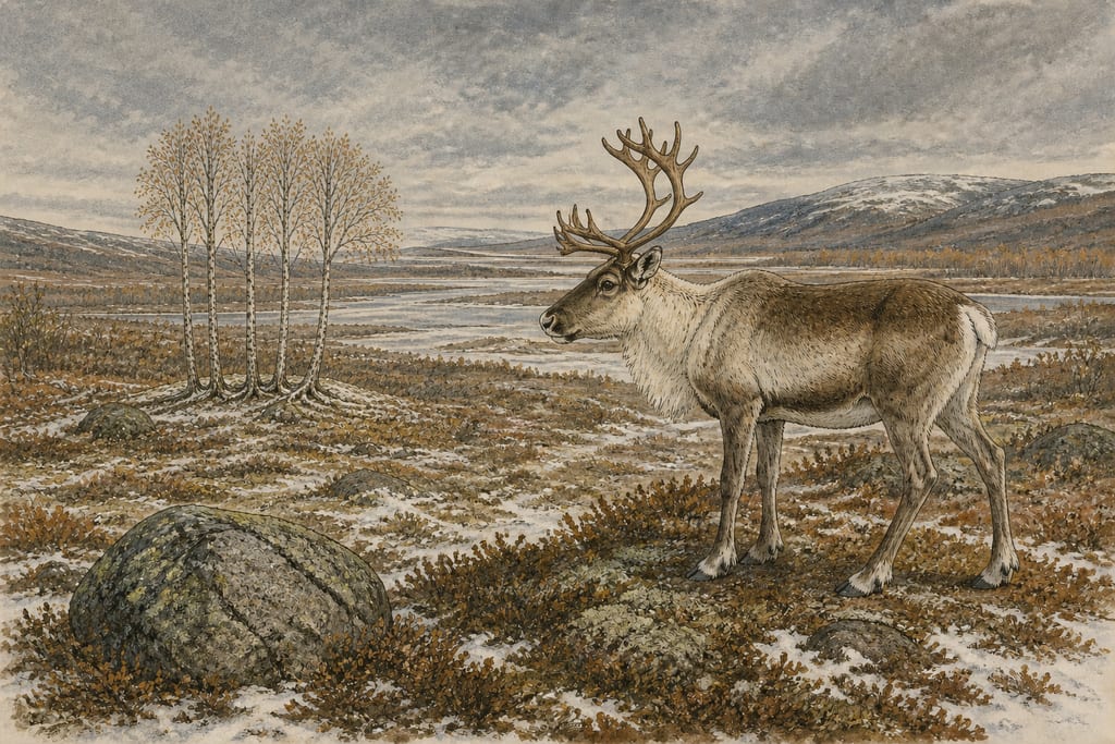 OTHER ANIMALS WHICH CHANGE COLOUR; THE TARANDUS, THE LYCAON, AND THE THOS. Complete modern editorial illustration created specifically for this chapter.
