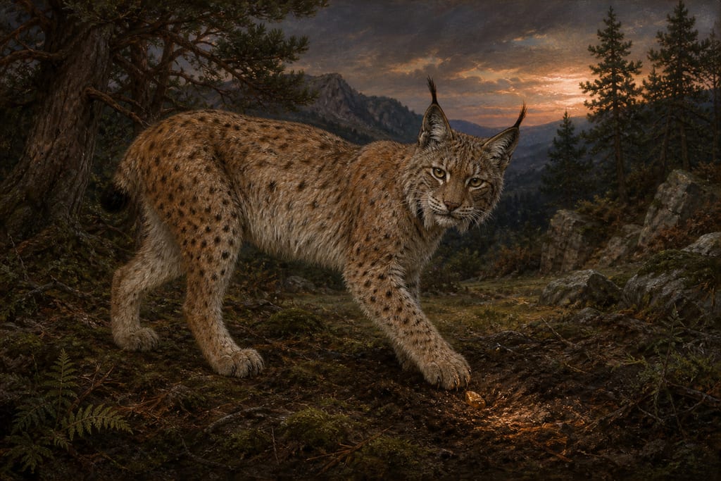 THE LEONTOPHONUS, AND THE LYNX. Complete modern editorial illustration created specifically for this chapter.