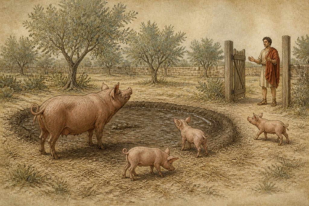 THE HOG. Complete modern editorial illustration created specifically for this chapter.