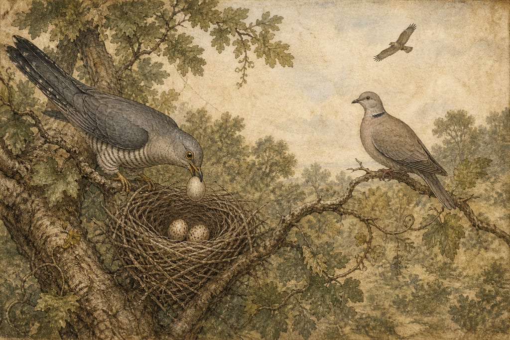 THE ONLY BIRD THAT IS KILLED BY THOSE OF ITS OWN KIND.—A BIRD THAT LAYS ONLY ONE EGG. Complete modern editorial illustration created specifically for this chapter.