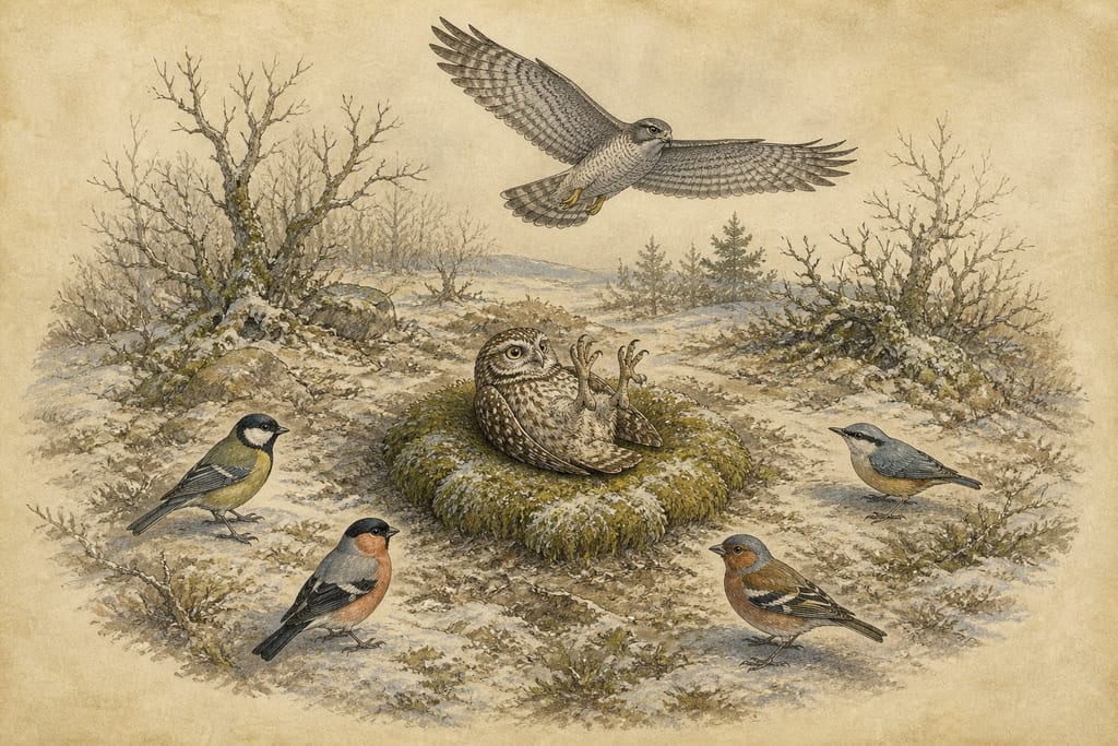 THE OWLET. Complete modern editorial illustration created specifically for this chapter.
