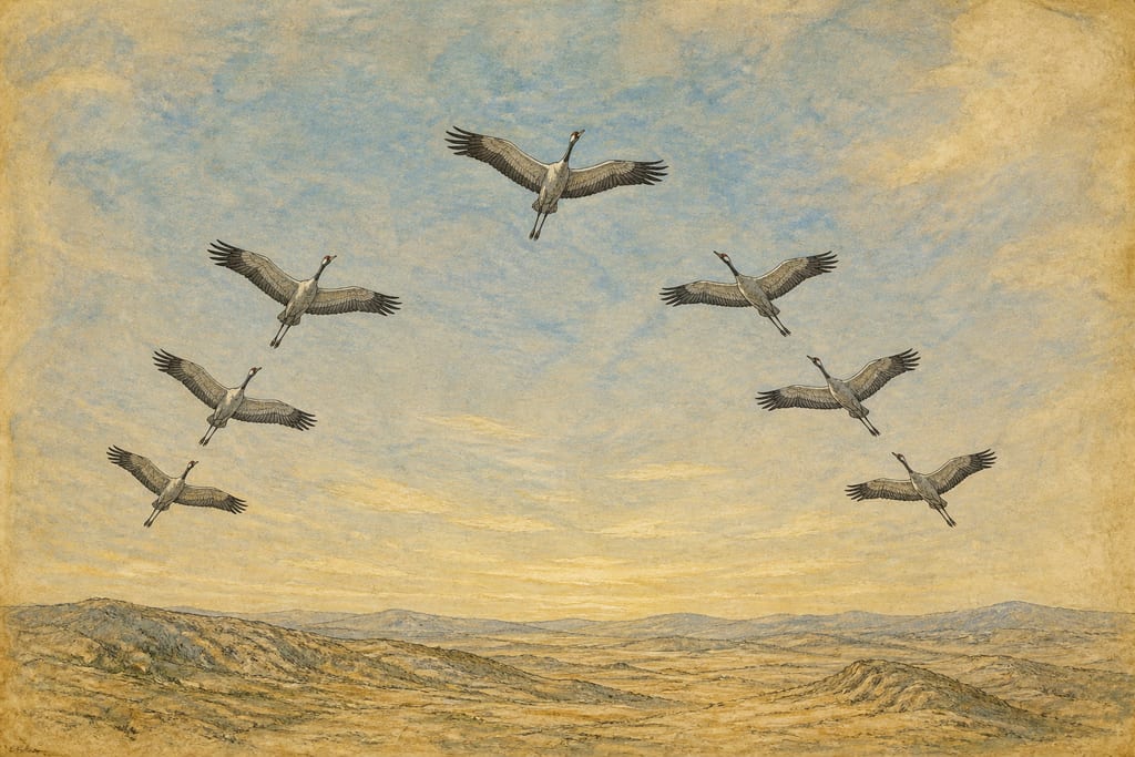 CRANES. Complete modern editorial illustration created specifically for this chapter.