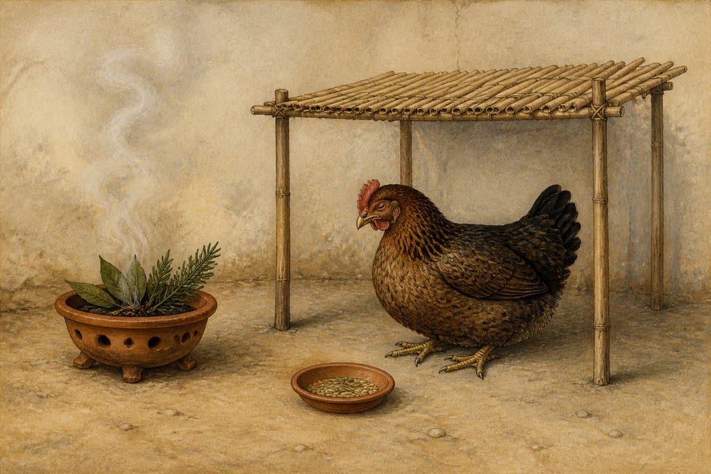THE DISEASES OF FOWLS, AND THEIR REMEDIES. Complete modern editorial illustration created specifically for this chapter.
