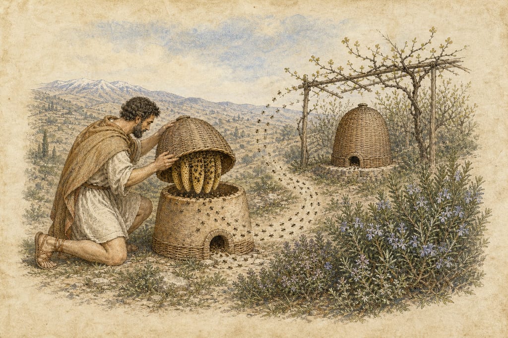 THE ORDER DISPLAYED IN THE WORKS OF BEES. Complete modern editorial illustration created specifically for this chapter.