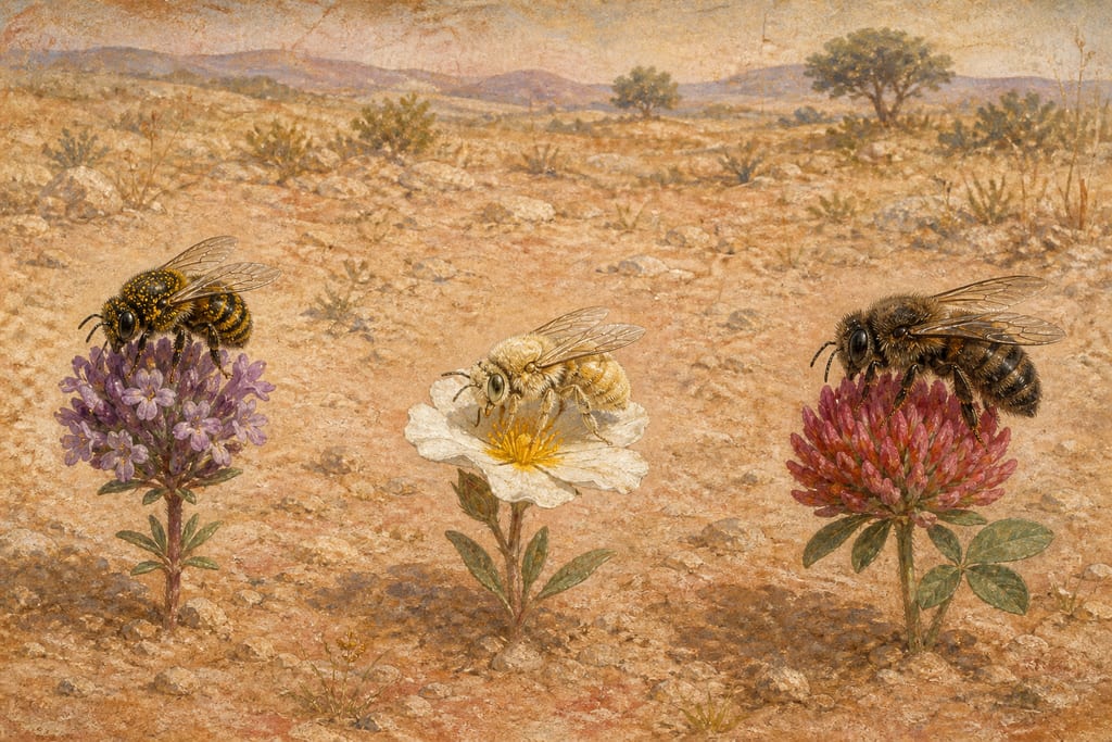 THE VARIOUS KINDS OF BEES. Complete modern editorial illustration created specifically for this chapter.