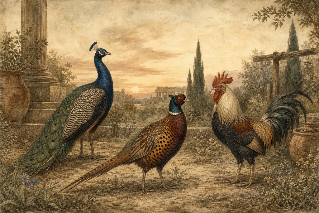 THE NATURE AND CHARACTERISTICS OF ALL ANIMALS CONSIDERED LIMB BY LIMB. THOSE WHICH HAVE TUFTS AND CRESTS. Complete modern editorial illustration created specifically for this chapter.