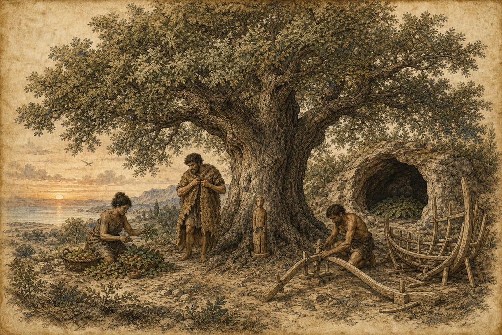 THE EARLY HISTORY OF TREES. Complete modern editorial illustration created specifically for this chapter.