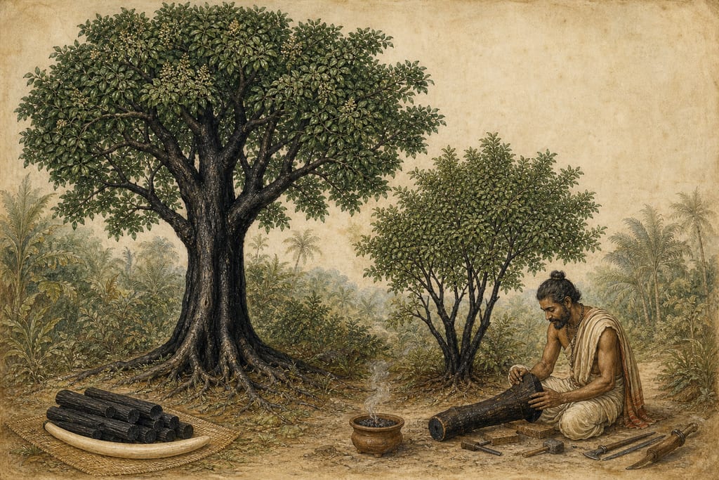 THE TREES OF INDIA. Complete modern editorial illustration created specifically for this chapter.