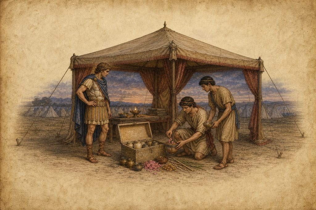 UNGUENTS—AT WHAT PERIOD THEY WERE FIRST INTRODUCED. Complete modern editorial illustration created specifically for this chapter.