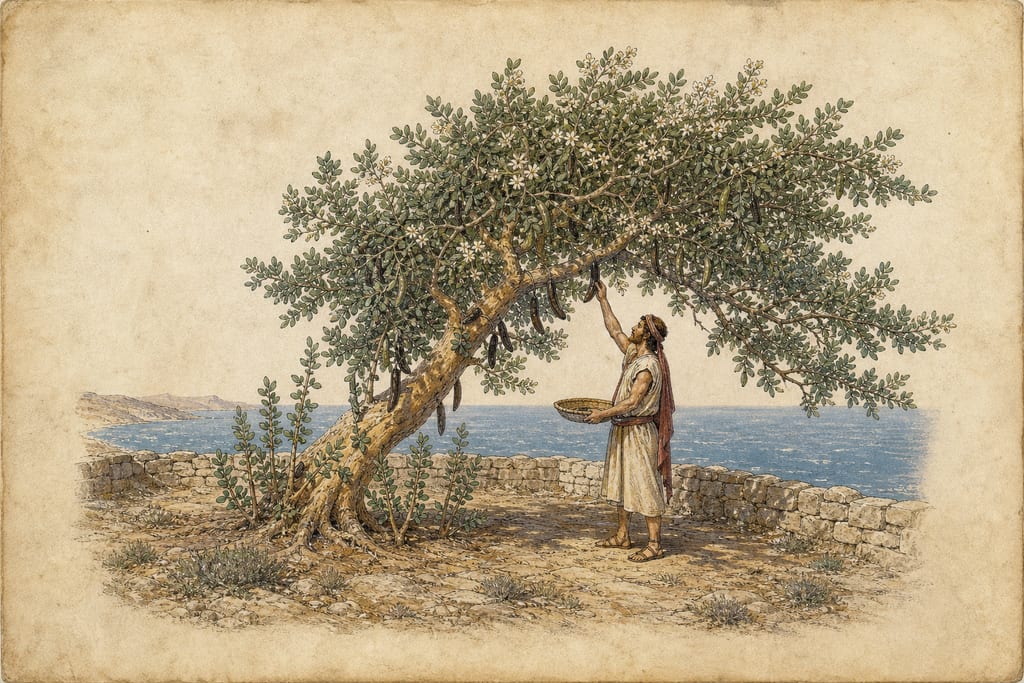 THE CAROB-TREE. Complete modern editorial illustration created specifically for this chapter.