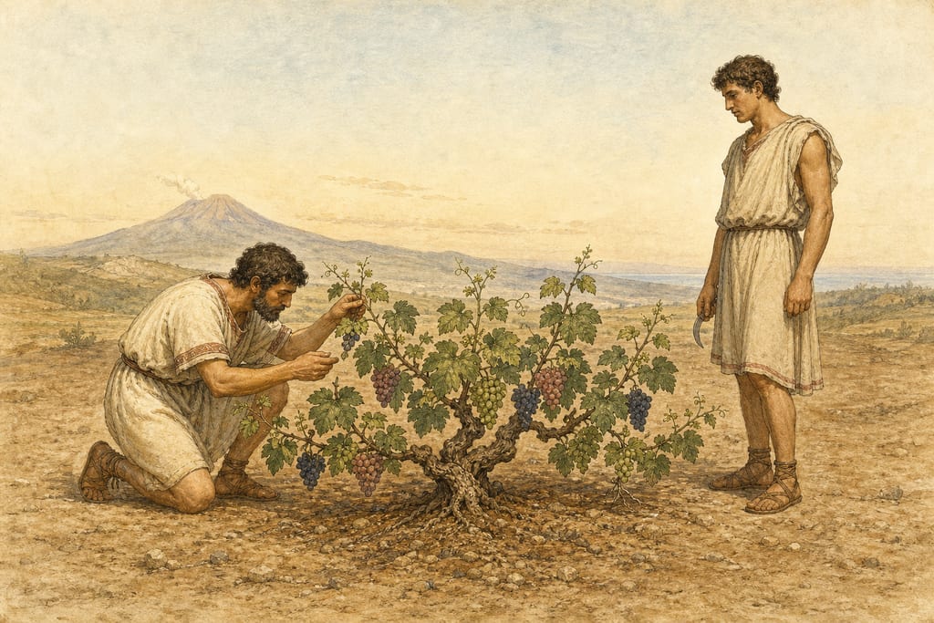 CHAPS. 1 & 2. (1.)—THE NATURE OF THE VINE. ITS MODE OF FRUCTIFICATION. Complete modern editorial illustration created specifically for this chapter.