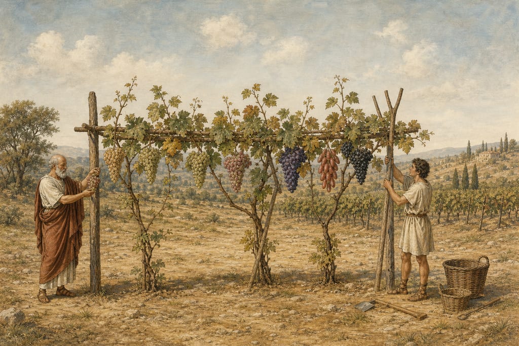 NINETY-ONE VARIETIES OF THE VINE. Complete modern editorial illustration created specifically for this chapter.