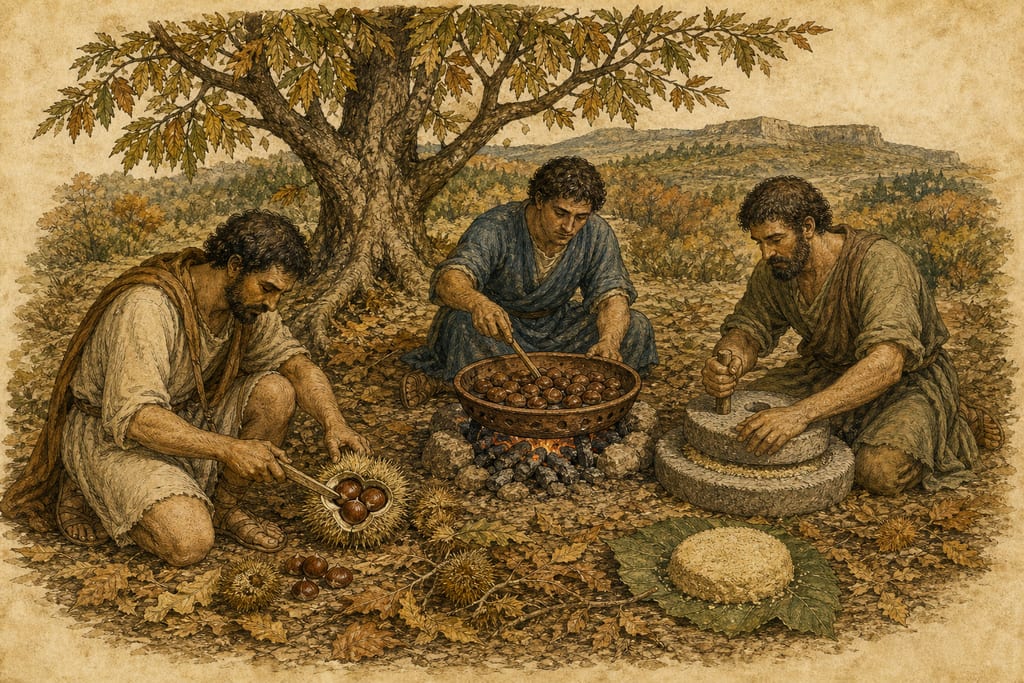 EIGHTEEN VARIETIES OF THE CHESNUT. Complete modern editorial illustration created specifically for this chapter.