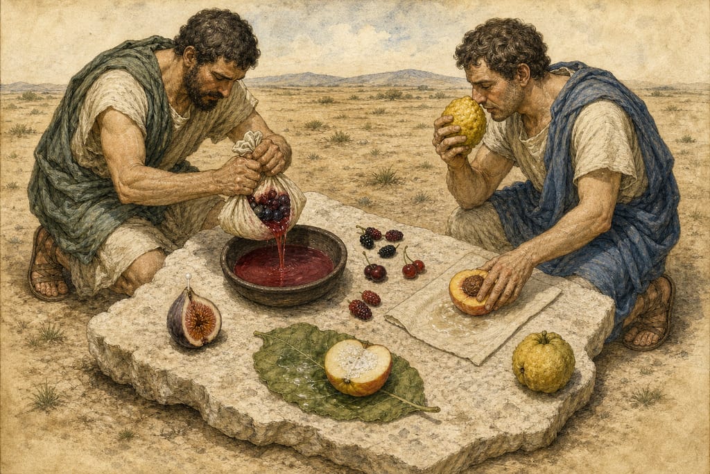 THE COLOUR AND SMELL OF JUICES. Complete modern editorial illustration created specifically for this chapter.