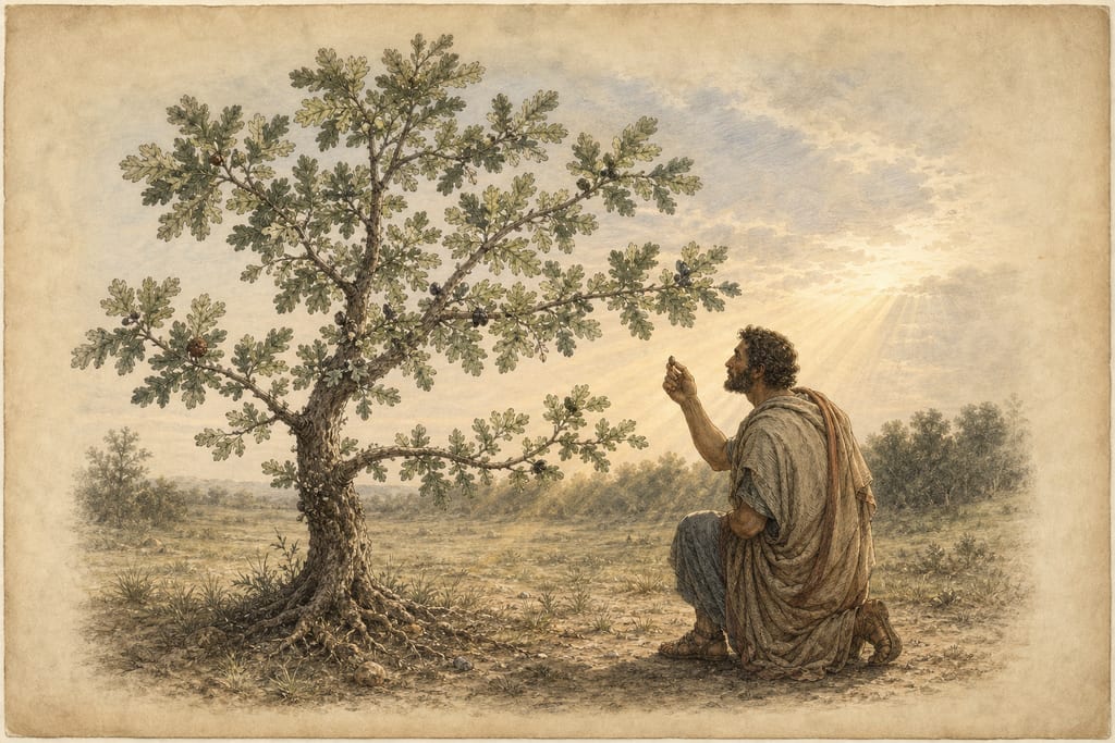 OTHER PRODUCTIONS ON THESE TREES BESIDES THE ACORN. Complete modern editorial illustration created specifically for this chapter.