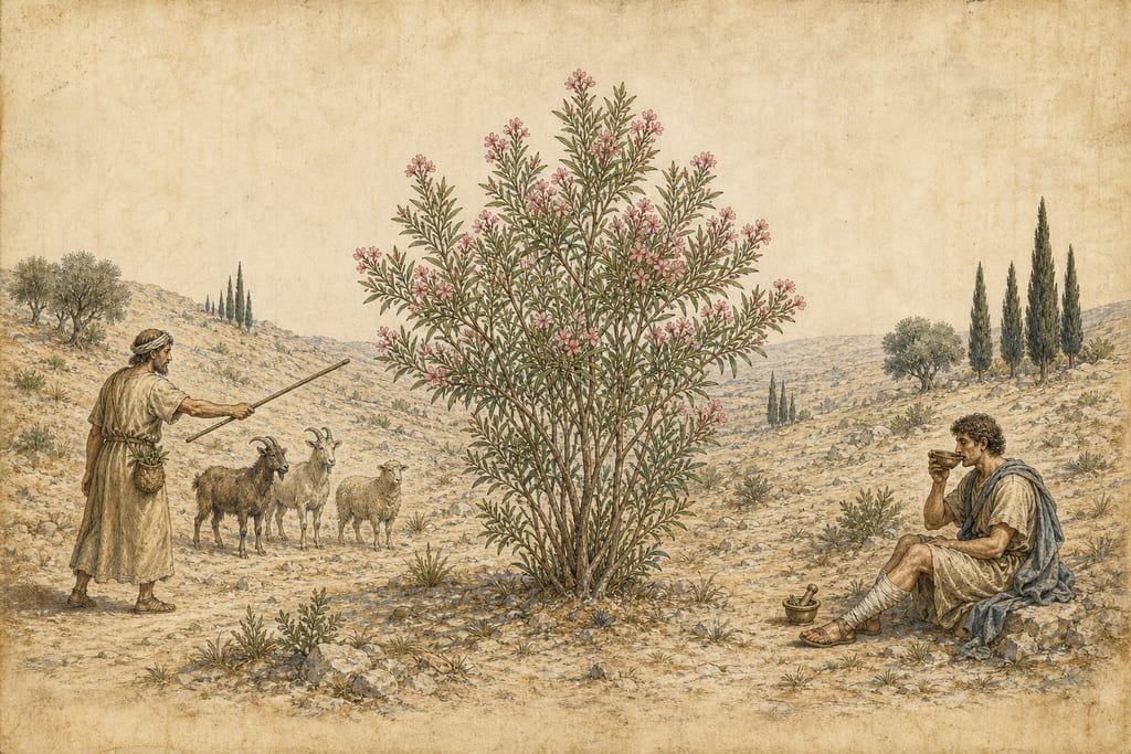 TREES WHICH DO NOT LOSE THEIR FOLIAGE. THE RHODODENDRON. TREES WHICH DO NOT LOSE THE WHOLE OF THEIR FOLIAGE. PLACES IN WHICH THERE ARE NO TREES. Complete modern editorial illustration created specifically for this chapter.