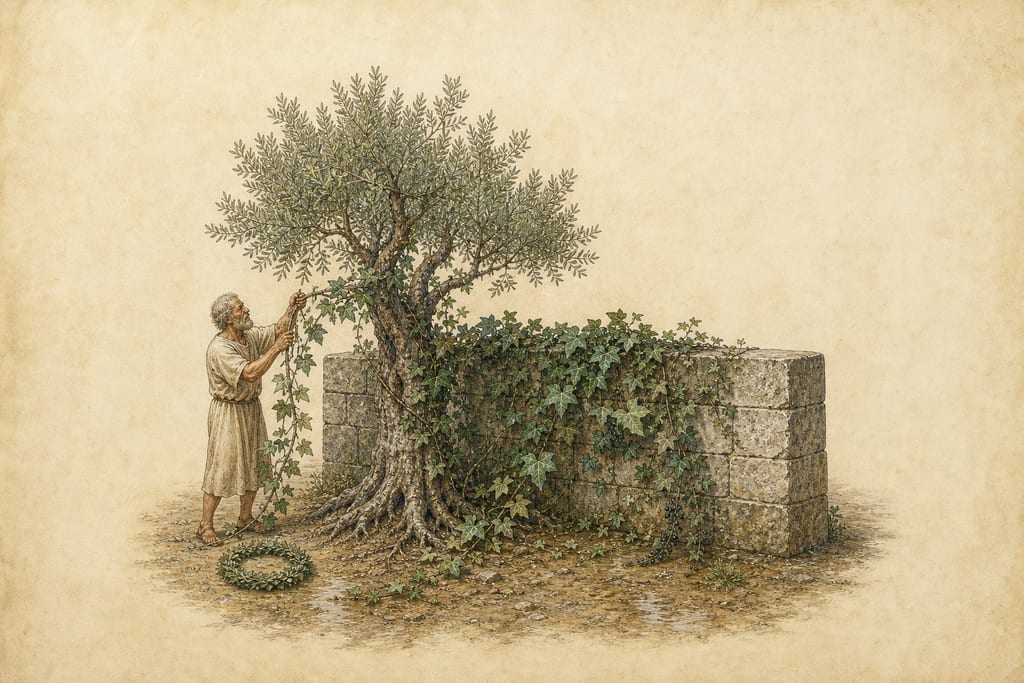 THE IVY.—TWENTY VARIETIES OF IT. Complete modern editorial illustration created specifically for this chapter.