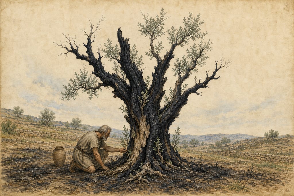 PRODIGIES CONNECTED WITH TREES. Complete modern editorial illustration created specifically for this chapter.
