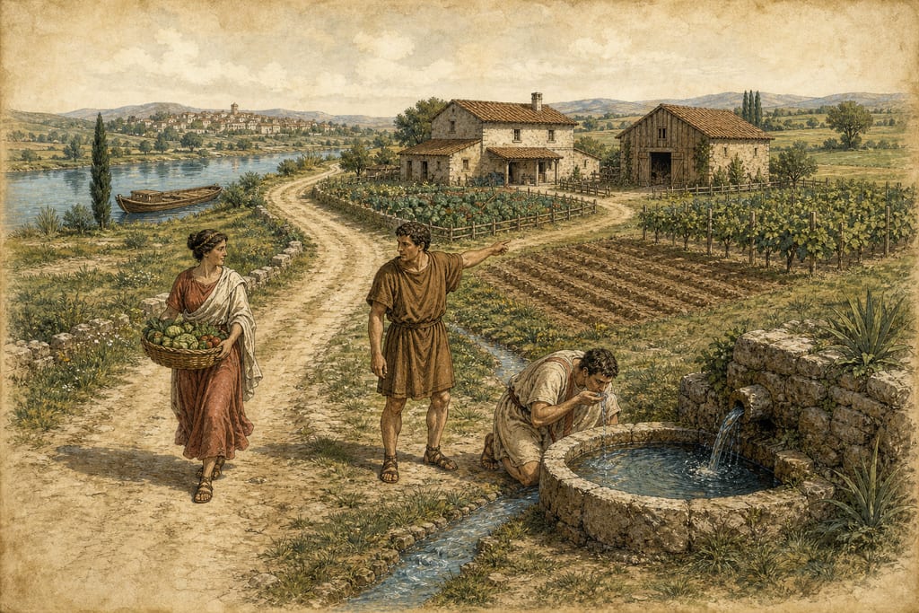 POINTS TO BE OBSERVED IN BUYING LAND. Complete modern editorial illustration created specifically for this chapter.
