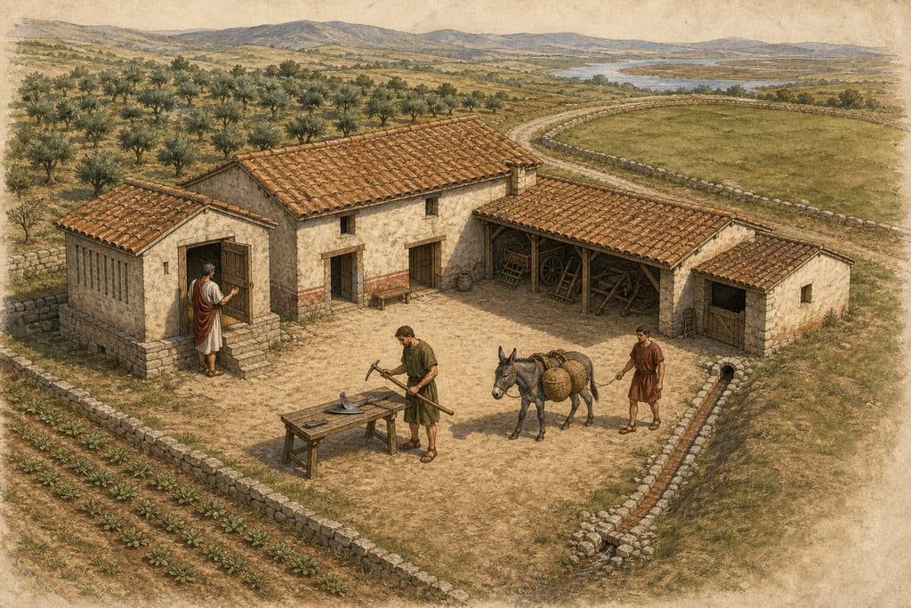 THE PROPER ARRANGEMENTS FOR A FARM-HOUSE. Complete modern editorial illustration created specifically for this chapter.