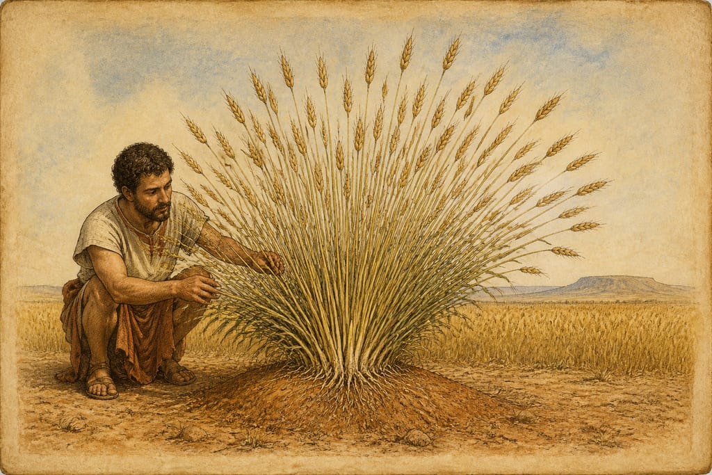 THE FRUITFULNESS OF AFRICA IN WHEAT. Complete modern editorial illustration created specifically for this chapter.