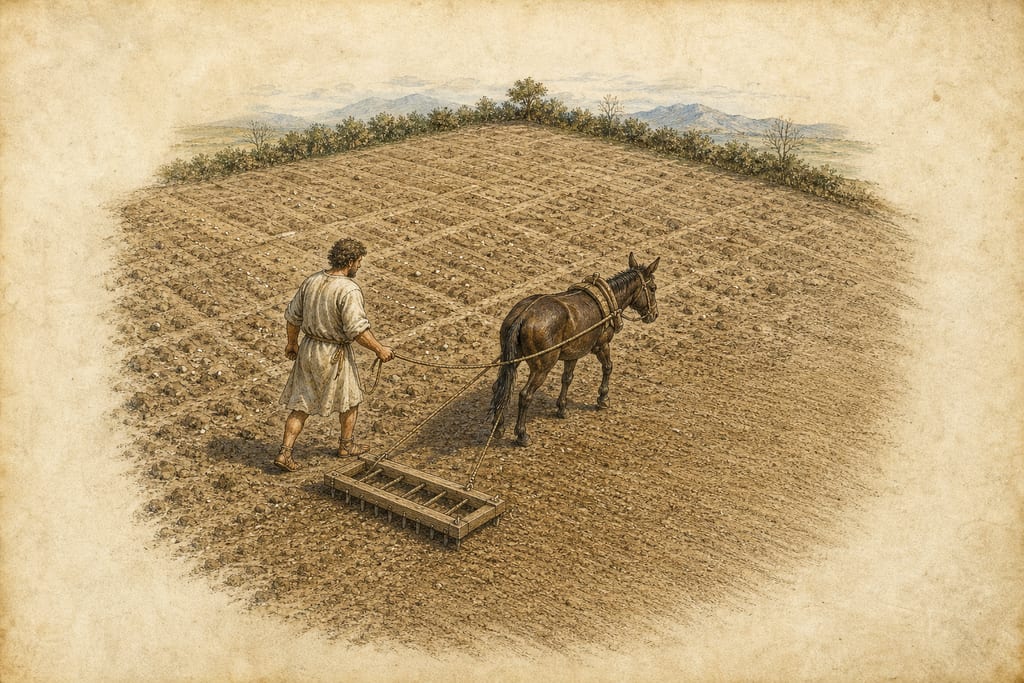 THE MODE OF PLOUGHING. Complete modern editorial illustration created specifically for this chapter.