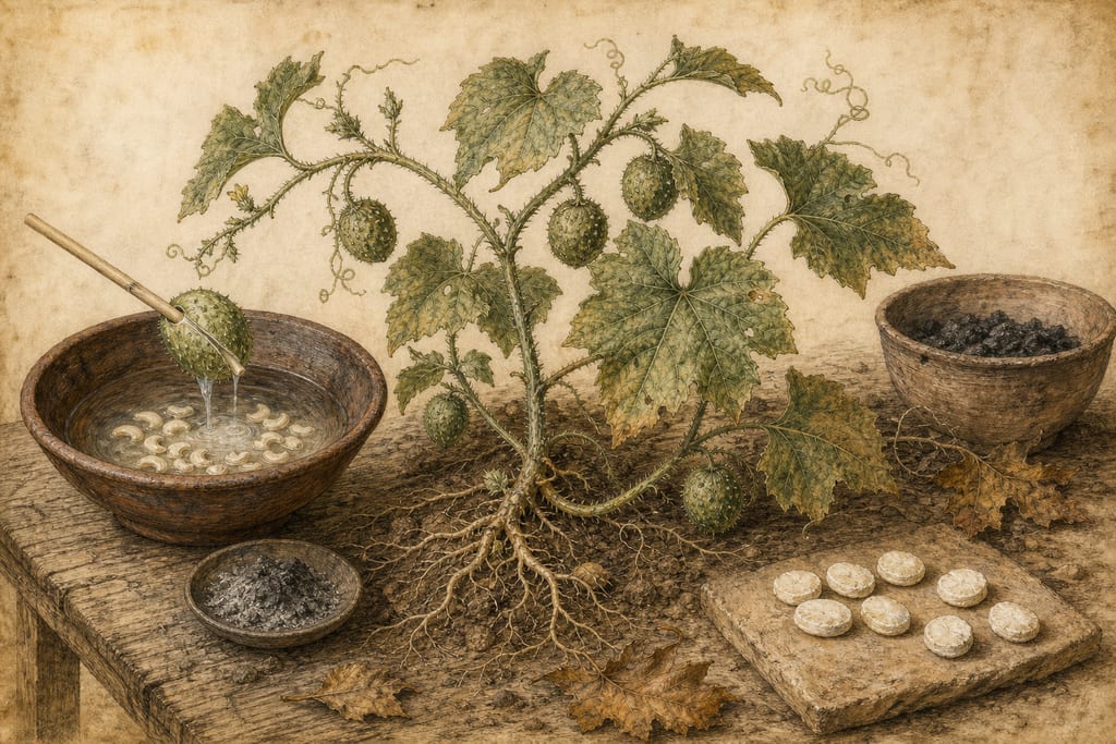 THE WILD CUCUMBER; TWENTY-SIX REMEDIES. Complete modern editorial illustration created specifically for this chapter.
