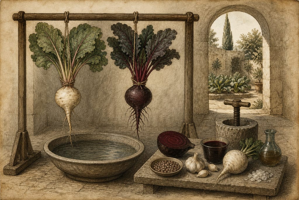 BEET: TWENTY-FOUR REMEDIES. Complete modern editorial illustration created specifically for this chapter.