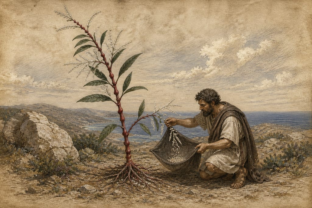 PIPERITIS, OR SILIQUASTRUM: FIVE REMEDIES. Complete modern editorial illustration created specifically for this chapter.