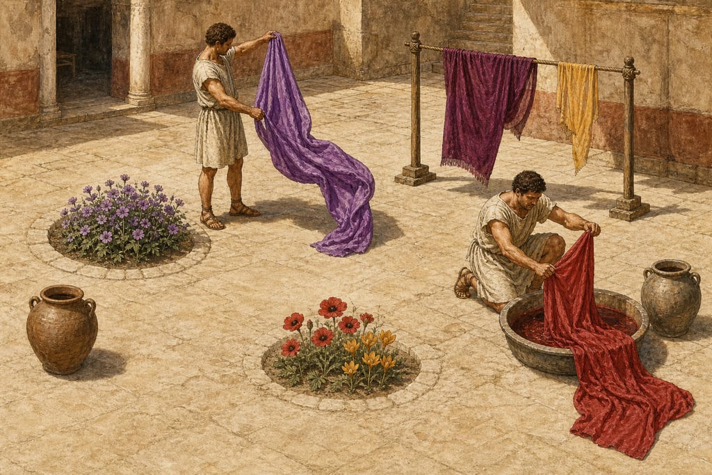 FABRICS WHICH RIVAL THE COLOURS OF FLOWERS. Complete modern editorial illustration created specifically for this chapter.