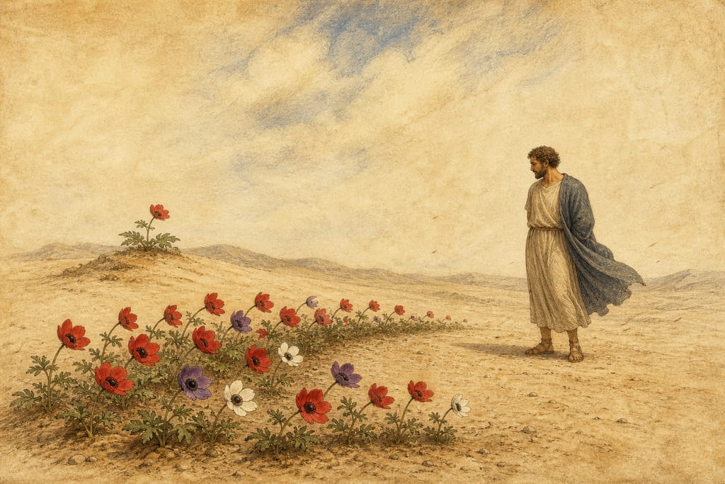 TEN REMEDIES DERIVED FROM THE ANEMONE OR PHRENION. Complete modern editorial illustration created specifically for this chapter.