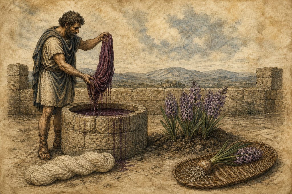 EIGHT REMEDIES DERIVED FROM THE HYACINTH. Complete modern editorial illustration created specifically for this chapter.
