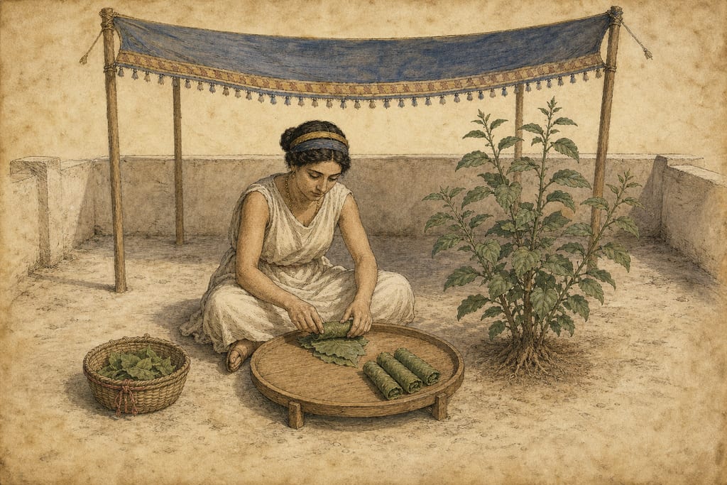 SIX MEDICINES DERIVED FROM THE CORCHORUS. Complete modern editorial illustration created specifically for this chapter.