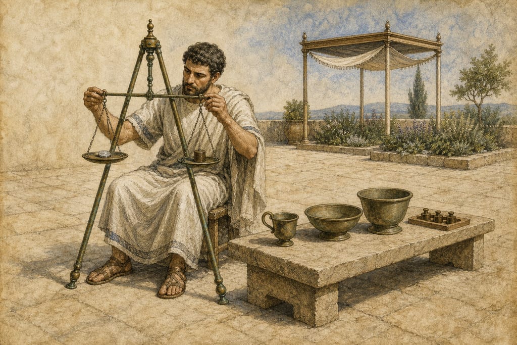 AN EXPLANATION OF GREEK TERMS RELATIVE TO WEIGHTS AND MEASURES. Complete modern editorial illustration created specifically for this chapter.