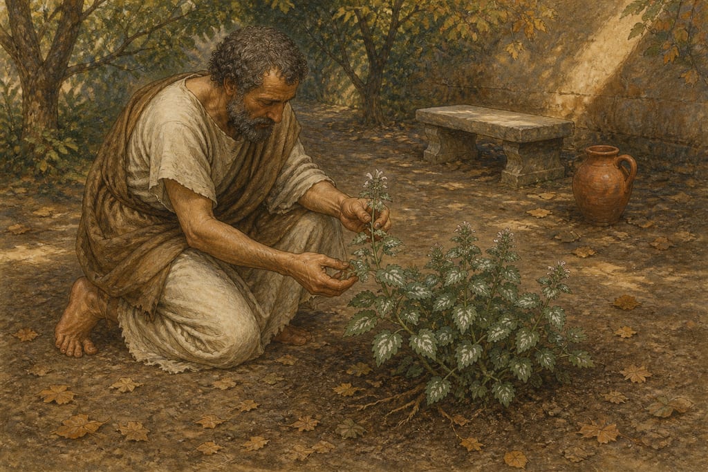 THE LAMIUM: SEVEN REMEDIES. Complete modern editorial illustration created specifically for this chapter.